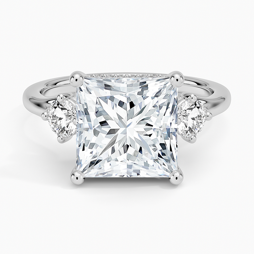 4.50 Prenses Kesim Hidden Halo Tasarım Tektaş Laboratuvar Pırlanta Yüzük - Milora