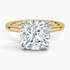 4.10 Karat Cushion Kesim Hidden Halo Tasarım Tektaş Laboratuvar Pırlanta Yüzük 18K  - Elora - Bold Diamonds
