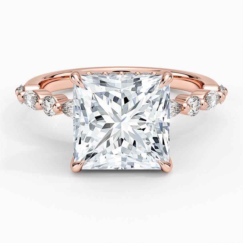 1.60 Carat Princess Halo Design Solitaire Lab Diamond Ring 18K - Florina 