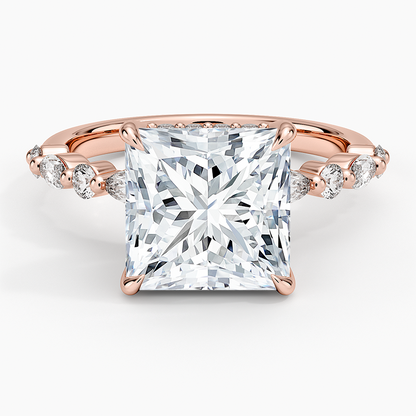 1.60 Carat Princess Halo Design Solitaire Lab Diamond Ring 18K - Florina 