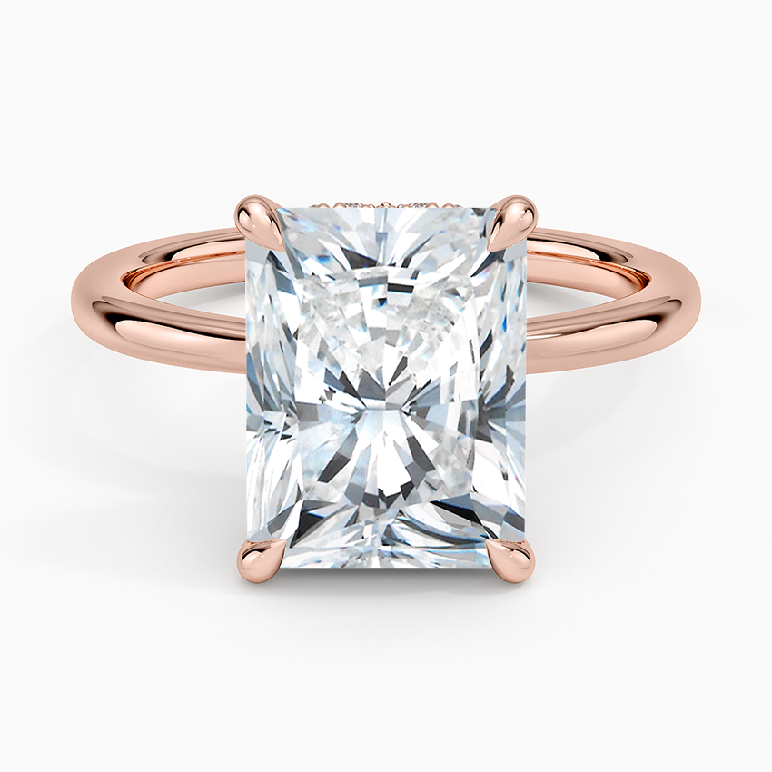 4.15 Radiant Kesim Hidden Halo Tasarım Tektaş Laboratuvar Pırlanta Yüzük - Vilora