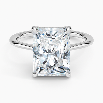 4.10 Radiant Kesim Hidden Halo Tasarım Tektaş Laboratuvar Pırlanta Yüzük - Tilora