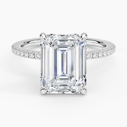 1.60 Carat Princess Halo Design Solitaire Lab Diamond Ring 18K - Florina 
