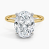 4.10 Karat Oval Kesim Hidden Halo Tasarım Tektaş Laboratuvar Pırlanta Yüzük 18K  - Elora - Bold Diamonds