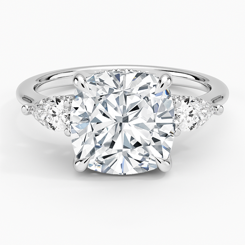 4.50 Cushion Kesim Hidden Halo Tasarım Tektaş Laboratuvar Pırlanta Yüzük - Nilora