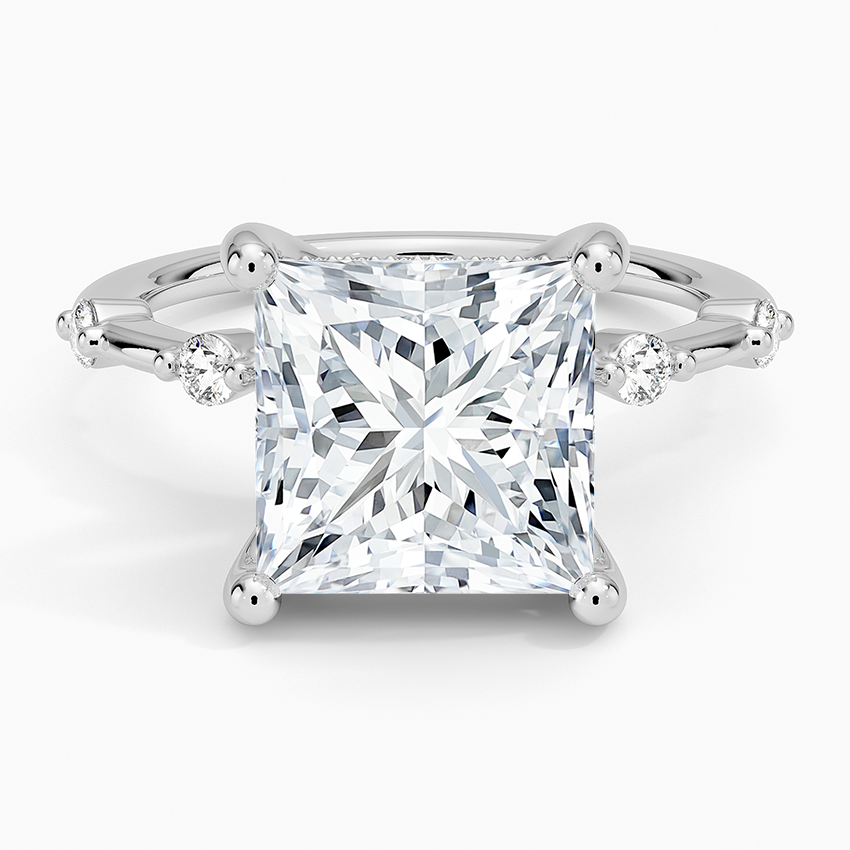 4.20 Prenses Kesim Hidden Halo Tasarım Tektaş Laboratuvar Pırlanta Yüzük - Zelora