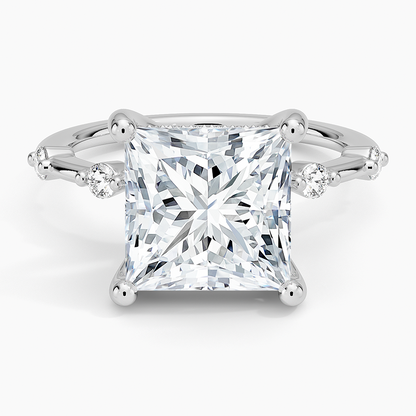 4.20 Prenses Kesim Hidden Halo Tasarım Tektaş Laboratuvar Pırlanta Yüzük - Zelora