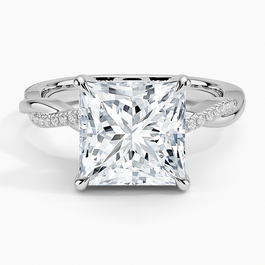 1.60 Carat Princess Halo Design Solitaire Lab Diamond Ring 18K - Florina 