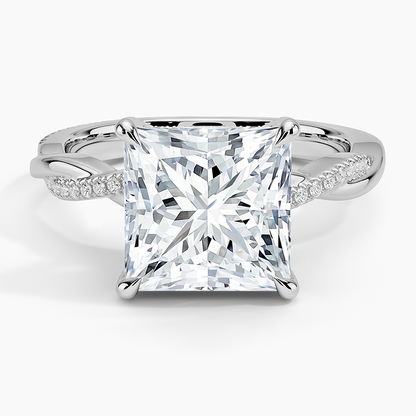 1.60 Carat Princess Halo Design Solitaire Lab Diamond Ring 18K - Florina 