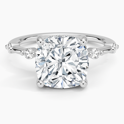 4.20 Cushion Kesim Hidden Halo Tasarım Tektaş Laboratuvar Pırlanta Yüzük - Zelora