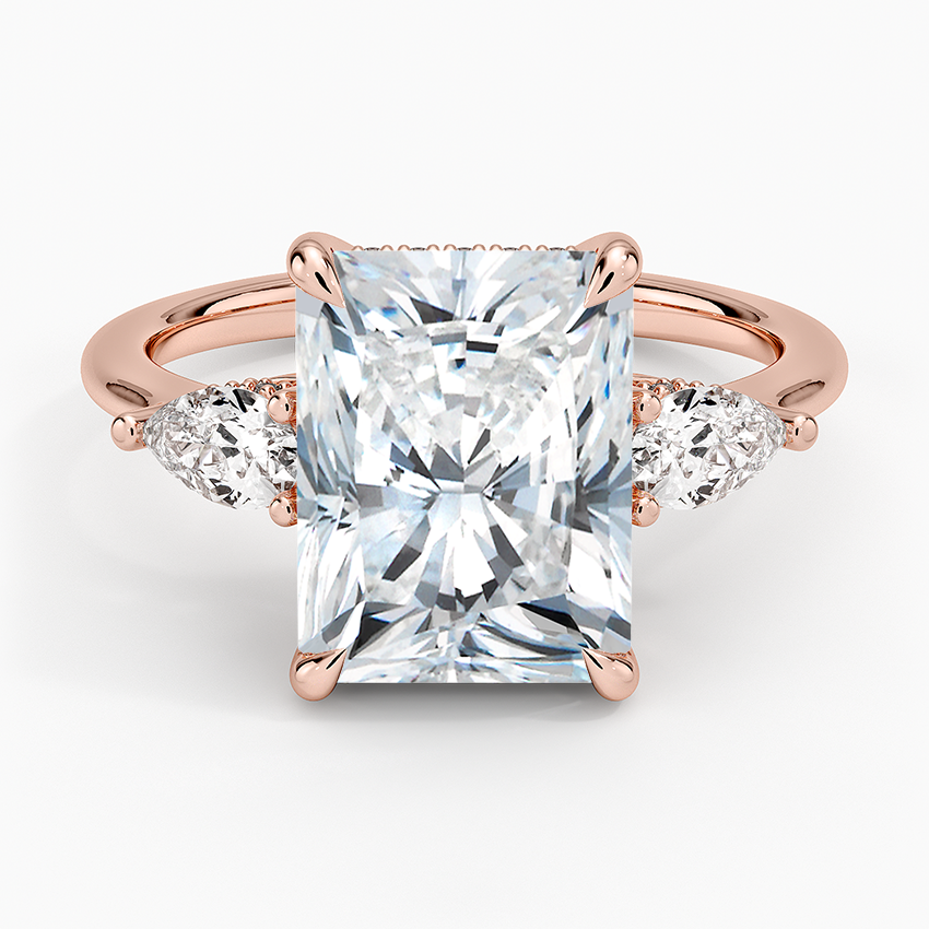 4.50 Radiant Kesim Hidden Halo Tasarım Tektaş Laboratuvar Pırlanta Yüzük - Nilora