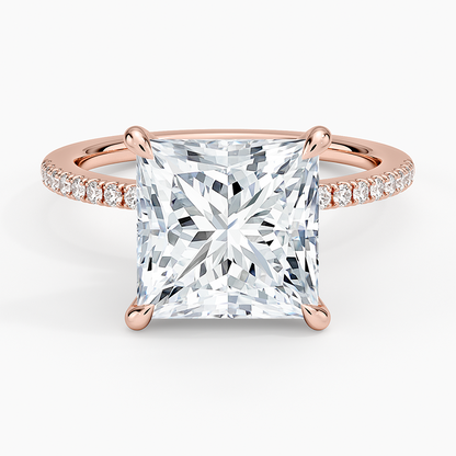 1.60 Carat Princess Halo Design Solitaire Lab Diamond Ring 18K - Florina 