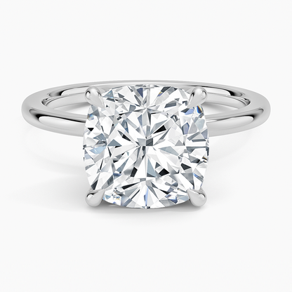 1.60 Carat Princess Halo Design Solitaire Lab Diamond Ring 18K - Florina 