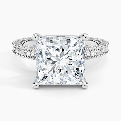 4.15 Prenses Kesim Hidden Halo Tasarım Tektaş Laboratuvar Pırlanta Yüzük - Silora