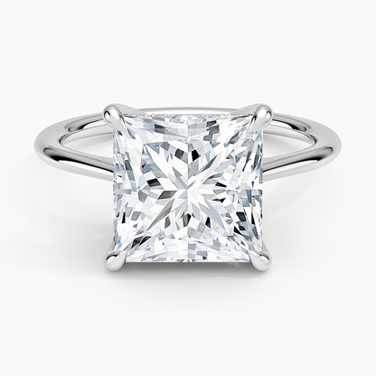 4.10 Prenses Kesim Hidden Halo Tasarım Tektaş Laboratuvar Pırlanta Yüzük - Tilora