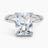 4.10 Karat Radiant Kesim Hidden Halo Tasarım Tektaş Laboratuvar Pırlanta Yüzük 18K  - Alvora - Bold Diamonds