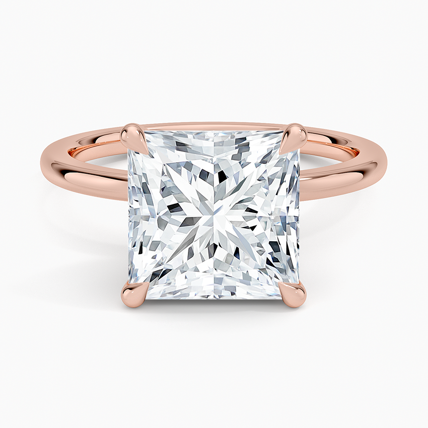 4.15 Karat Prenses Kesim Hidden Halo Tasarım Tektaş Laboratuvar Pırlanta Yüzük - Delora - Bold Diamonds