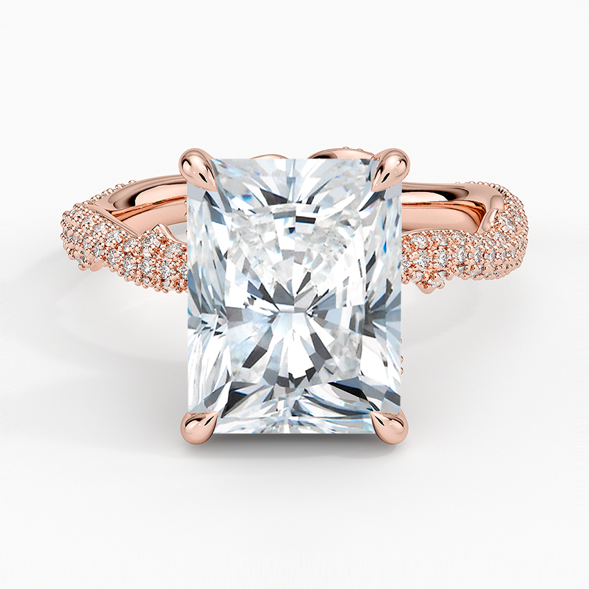 4.75 Karat Radiant Kesim Hidden Halo Tasarım Tektaş Laboratuvar Pırlanta Yüzük - Sorrento