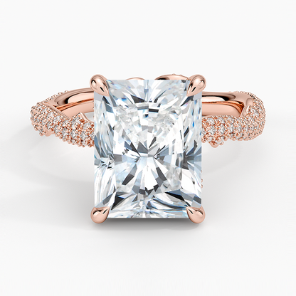 4.75 Radiant Kesim Hidden Halo Tasarım Tektaş Laboratuvar Pırlanta Yüzük - Filara