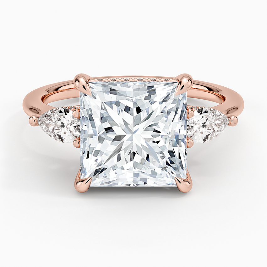 4.50 Prenses Kesim Hidden Halo Tasarım Tektaş Laboratuvar Pırlanta Yüzük - Nilora