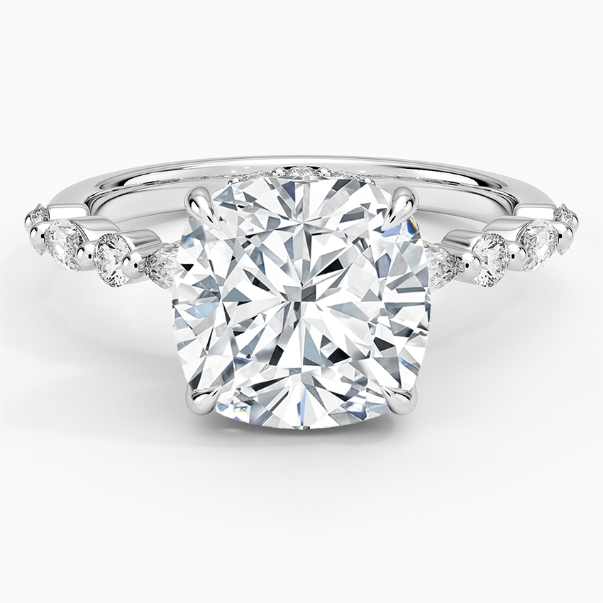1.60 Carat Princess Halo Design Solitaire Lab Diamond Ring 18K - Florina 