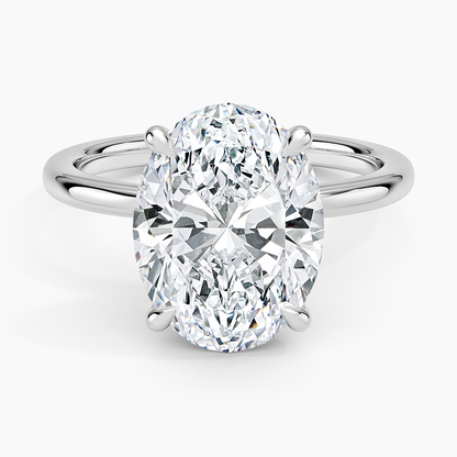 4.15 Oval Kesim Hidden Halo Tasarım Tektaş Laboratuvar Pırlanta Yüzük - Vilora