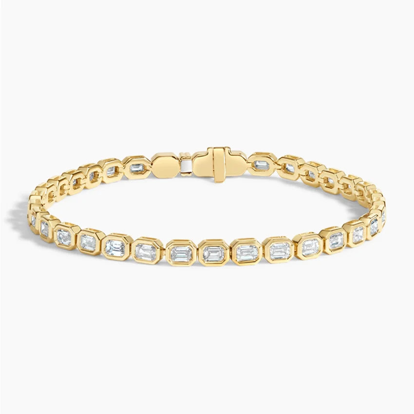 Su Yolu Model 4.00 Karat Emerald Kesim Laboratuvar Pırlanta Bileklik 18K - Bold Diamonds