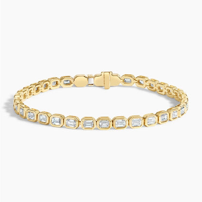 Su Yolu Model 4.00 Karat Emerald Kesim Laboratuvar Pırlanta Bileklik 18K - Bold Diamonds