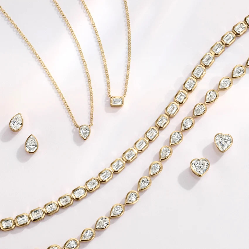 Su Yolu Model 4.00 Karat Emerald Kesim Laboratuvar Pırlanta Bileklik 18K - Bold Diamonds