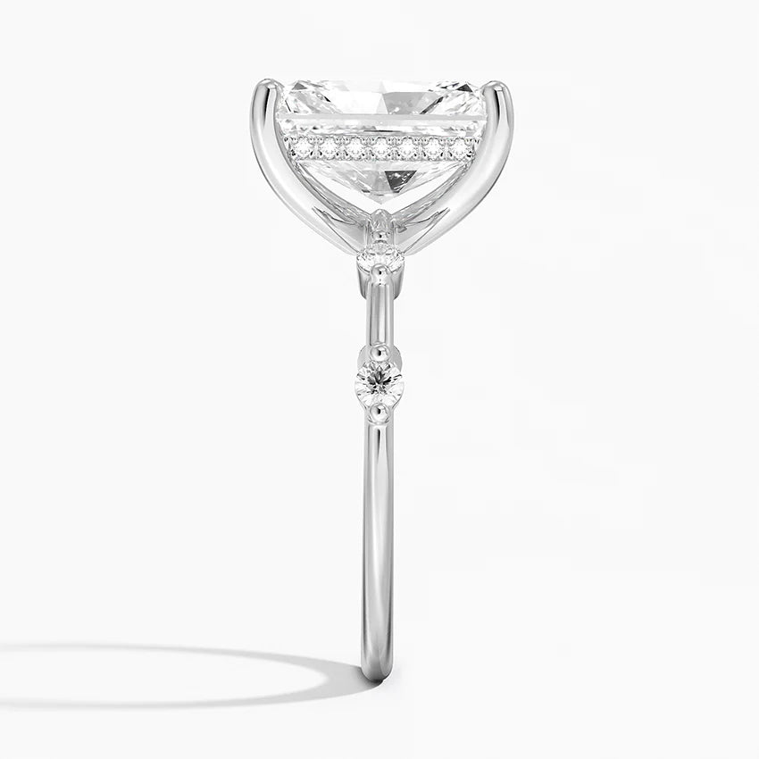 4.20 Radiant Kesim Hidden Halo Tasarım Tektaş Laboratuvar Pırlanta Yüzük - Zelora