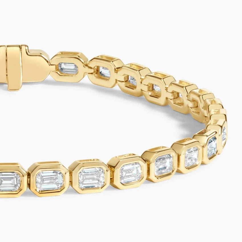 Su Yolu Model 4.00 Karat Emerald Kesim Laboratuvar Pırlanta Bileklik 18K - Bold Diamonds