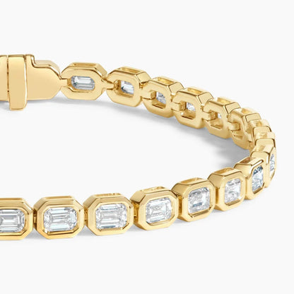 Su Yolu Model 4.00 Karat Emerald Kesim Laboratuvar Pırlanta Bileklik 18K - Bold Diamonds