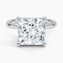 5.10 Karat Prenses Kesim Hidden Halo Tasarım Tektaş Laboratuvar Pırlanta Yüzük 18K  - Alvora - Bold Diamonds