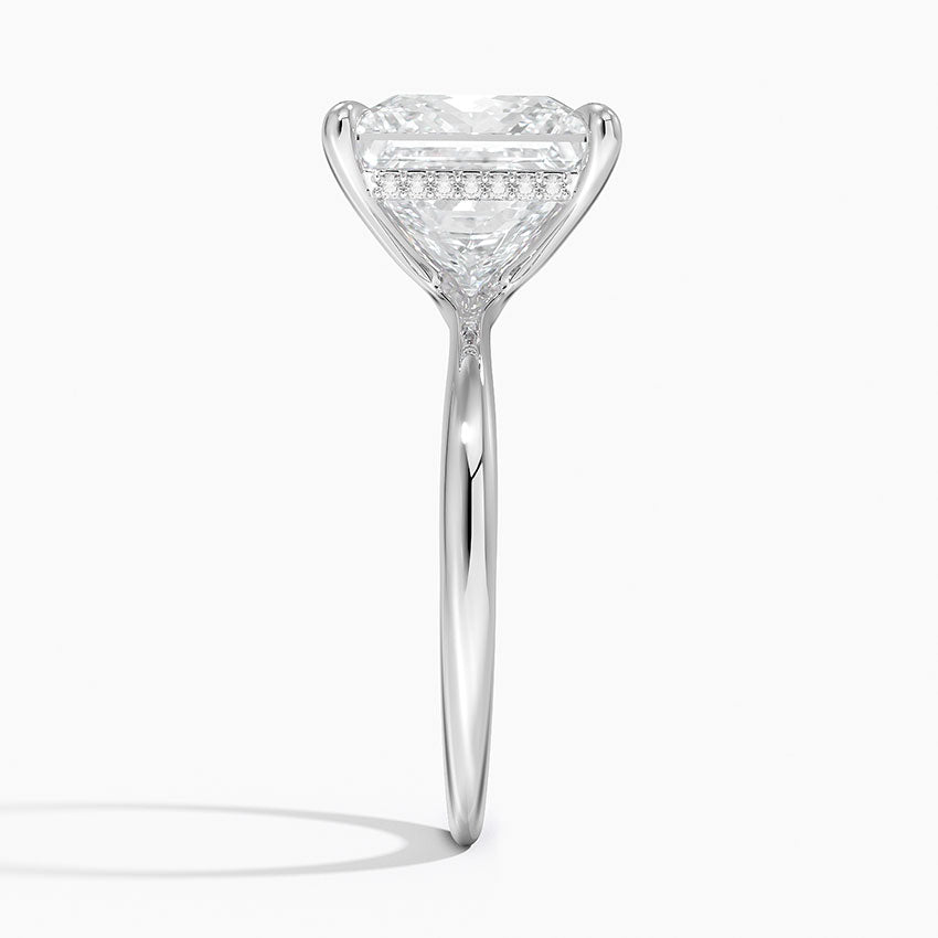 5.10 Karat Prenses Kesim Hidden Halo Tasarım Tektaş Laboratuvar Pırlanta Yüzük 18K  - Alvora - Bold Diamonds
