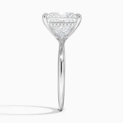 5.10 Karat Prenses Kesim Hidden Halo Tasarım Tektaş Laboratuvar Pırlanta Yüzük 18K  - Alvora - Bold Diamonds