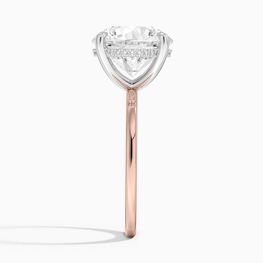 5.10 Karat Hidden Halo Tasarım Tektaş Laboratuvar Pırlanta Yüzük 18K  - Elora - Bold Diamonds