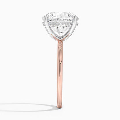 5.10 Karat Hidden Halo Tasarım Tektaş Laboratuvar Pırlanta Yüzük 18K  - Elora - Bold Diamonds