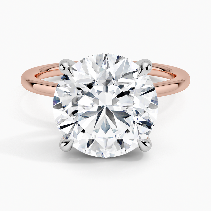 5.10 Karat Hidden Halo Tasarım Tektaş Laboratuvar Pırlanta Yüzük 18K  - Elora - Bold Diamonds