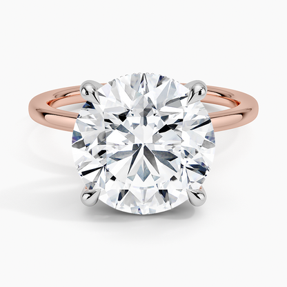5.10 Karat Hidden Halo Tasarım Tektaş Laboratuvar Pırlanta Yüzük 18K  - Elora - Bold Diamonds