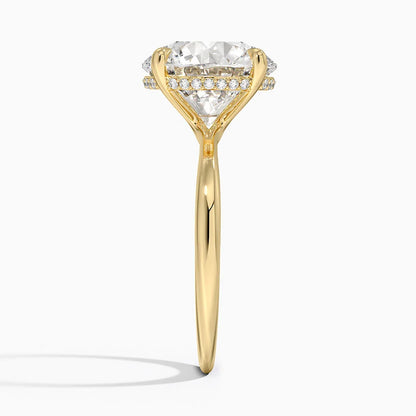 5.10 Karat Hidden Halo Tasarım Tektaş Laboratuvar Pırlanta Yüzük 18K  - Alvora - Bold Diamonds