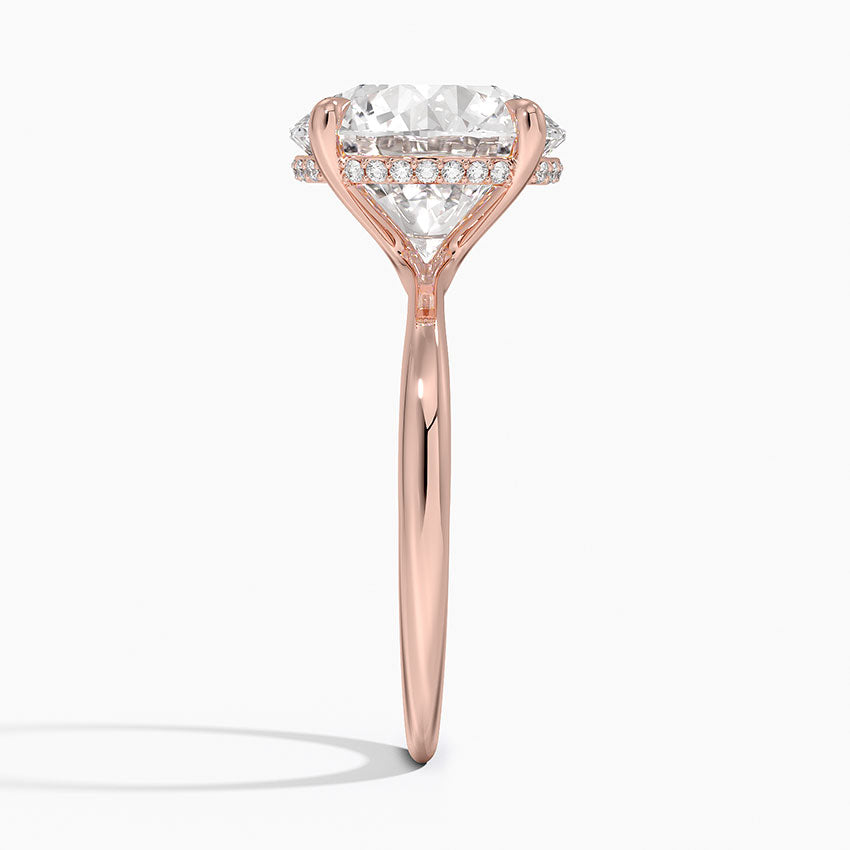 5.10 Karat Hidden Halo Tasarım Tektaş Laboratuvar Pırlanta Yüzük 18K  - Alvora - Bold Diamonds