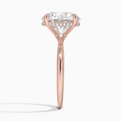 5.10 Karat Hidden Halo Tasarım Tektaş Laboratuvar Pırlanta Yüzük 18K  - Alvora - Bold Diamonds