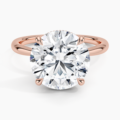 5.10 Karat Hidden Halo Tasarım Tektaş Laboratuvar Pırlanta Yüzük 18K  - Alvora - Bold Diamonds