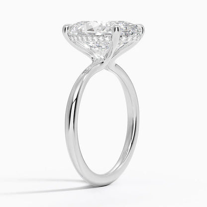 5.10 Karat Oval Kesim Hidden Halo Tasarım Tektaş Laboratuvar Pırlanta Yüzük 18K  - Alvora - Bold Diamonds