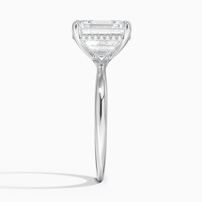 5.10 Karat Asscher Kesim Hidden Halo Tasarım Tektaş Laboratuvar Pırlanta Yüzük 18K  - Alvora - Bold Diamonds