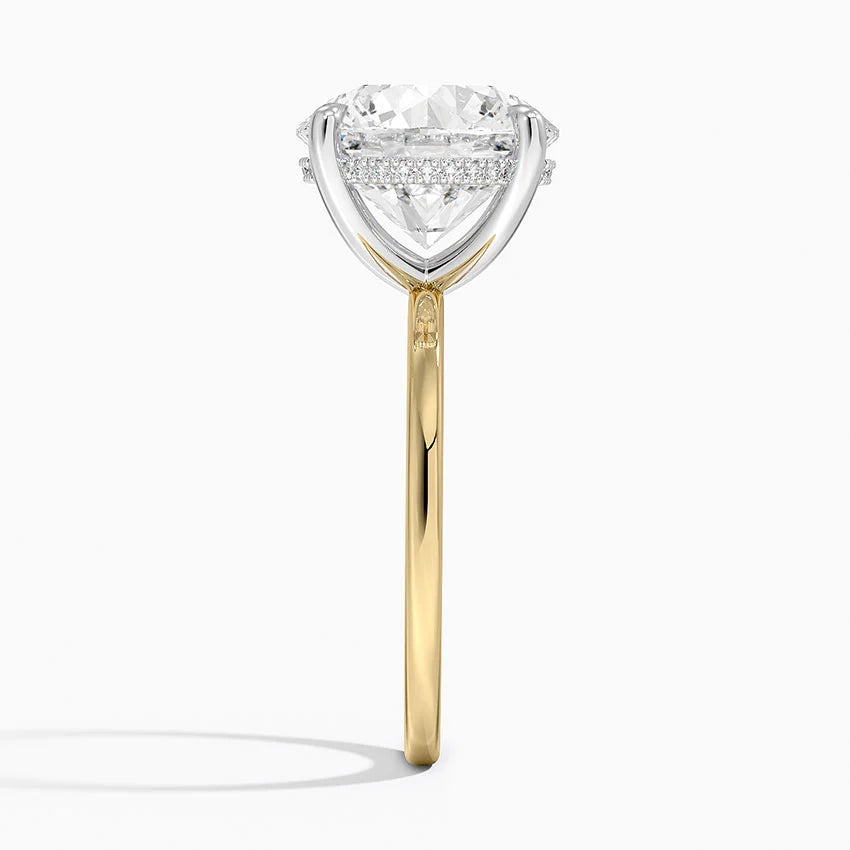 5.10 Karat Hidden Halo Tasarım Tektaş Laboratuvar Pırlanta Yüzük 18K  - Elora - Bold Diamonds