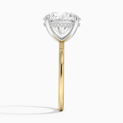 5.10 Karat Hidden Halo Tasarım Tektaş Laboratuvar Pırlanta Yüzük 18K  - Elora - Bold Diamonds