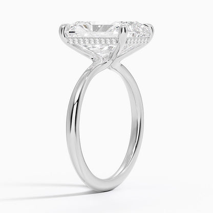 5.10 Karat Radiant Kesim Hidden Halo Tasarım Tektaş Laboratuvar Pırlanta Yüzük 18K  - Alvora - Bold Diamonds