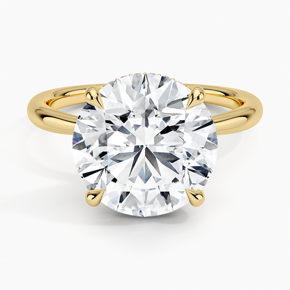 5.10 Karat Hidden Halo Tasarım Tektaş Laboratuvar Pırlanta Yüzük 18K  - Alvora - Bold Diamonds