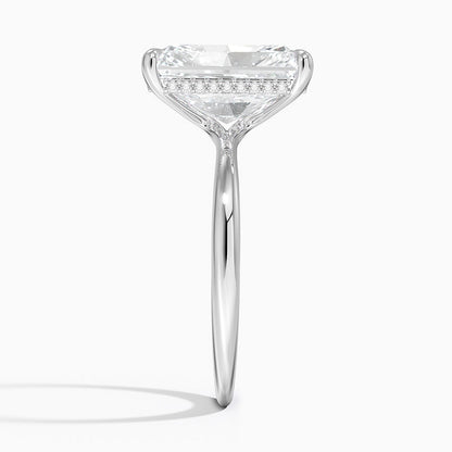 5.10 Karat Radiant Kesim Hidden Halo Tasarım Tektaş Laboratuvar Pırlanta Yüzük 18K  - Alvora - Bold Diamonds